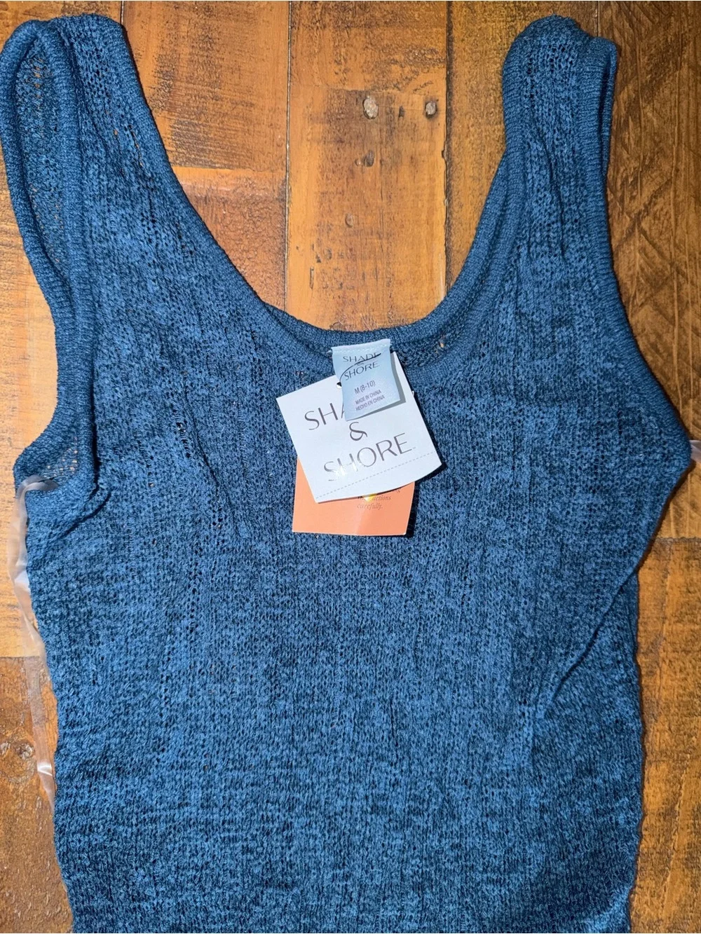 Women's Ribbed Knit Cover Dress in Teal Blue